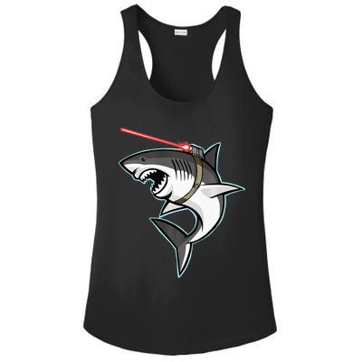 Shark with Laser Beam Premium Ladies PosiCharge Competitor Racerback Tank