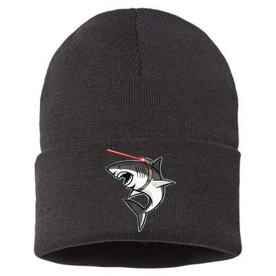 Shark with Laser Beam Premium Sustainable Knit Beanie
