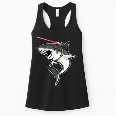 Shark with Laser Beam Premium Womens Tank Top