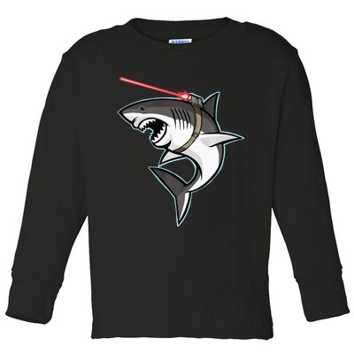 Shark with Laser Beam Premium Toddler Long Sleeve Shirt