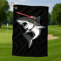 Shark with Laser Beam Premium Golf Towel