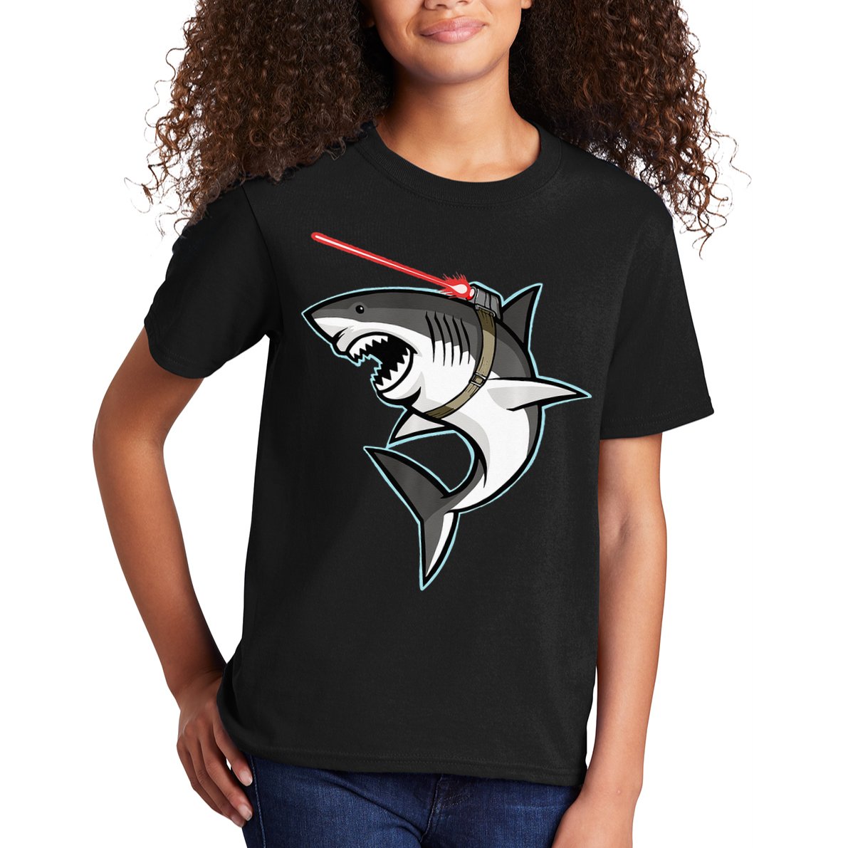 Shark with Laser Beam Premium Kids T-Shirt