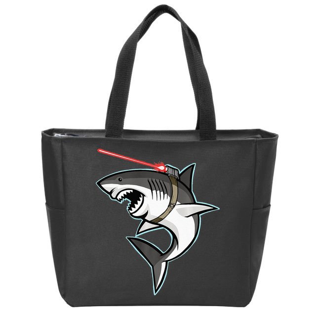 Shark with Laser Beam Premium Zip Tote Bag