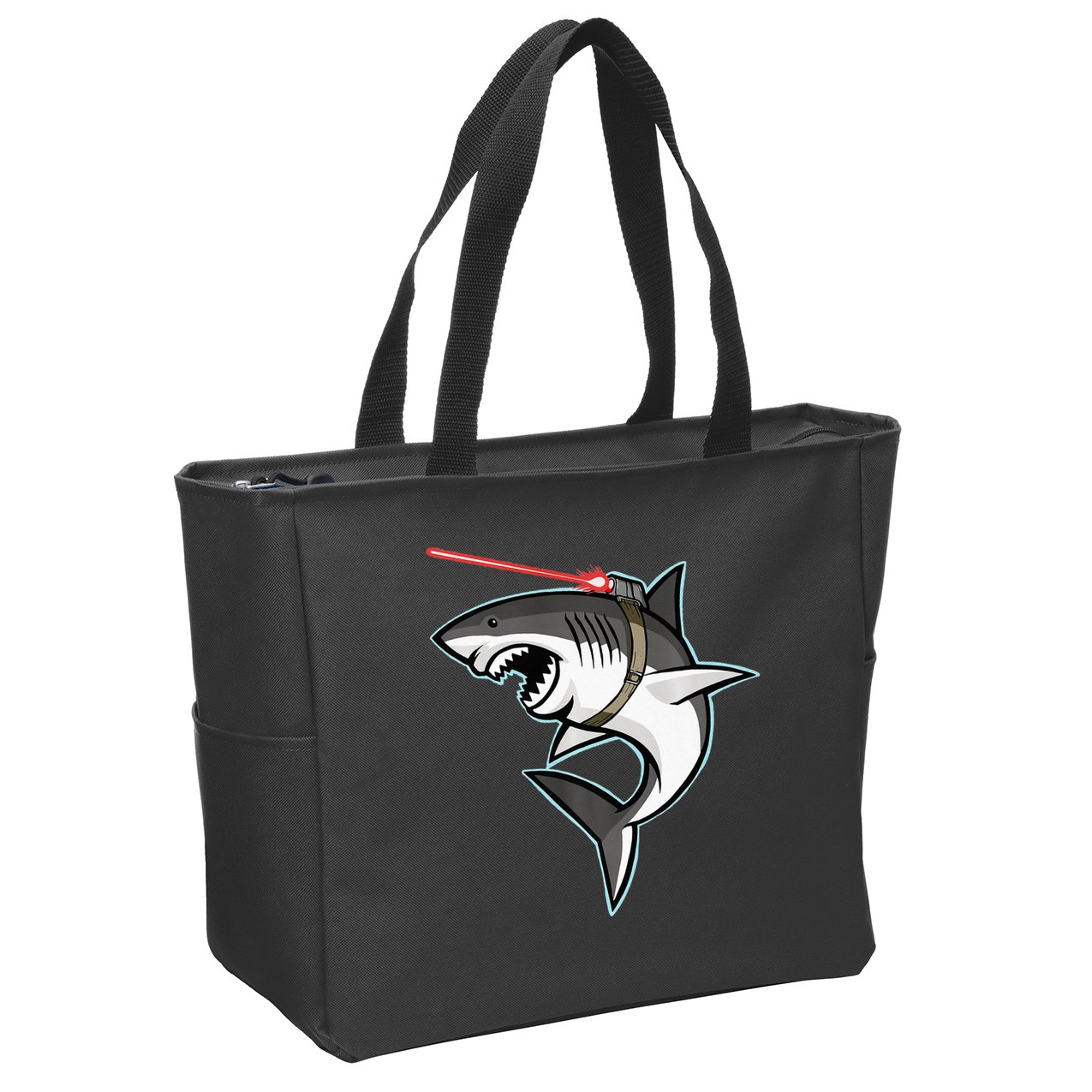 Shark with Laser Beam Premium Zip Tote Bag