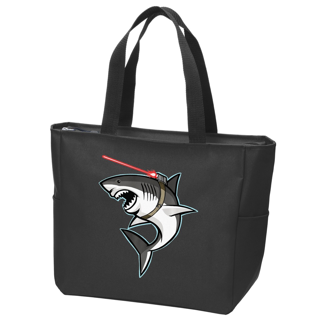 Shark with Laser Beam Premium Zip Tote Bag