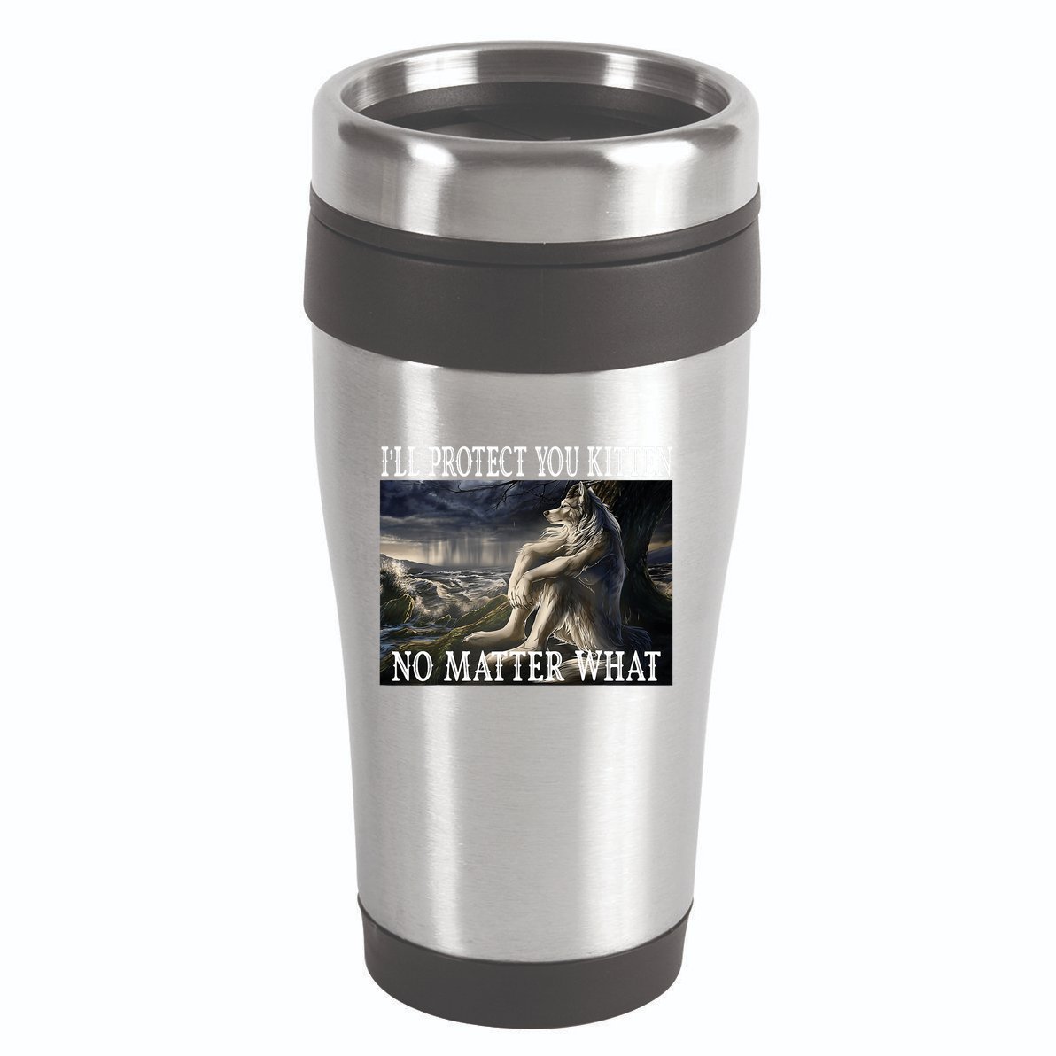 Sitting Wolf Literally Me Werewolf Ripping Meme Alpha Wolf 16oz Travel Tumbler