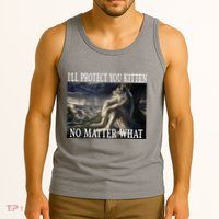 Sitting Wolf Literally Me Werewolf Ripping Meme Alpha Wolf Tank Top