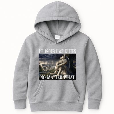 Sitting Wolf Literally Me Werewolf Ripping Meme Alpha Wolf Kids Hoodie