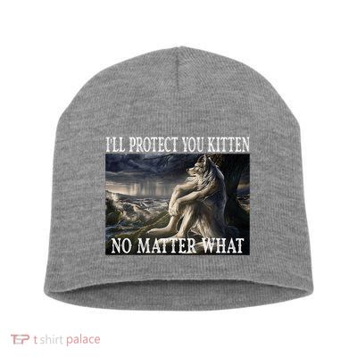 Sitting Wolf Literally Me Werewolf Ripping Meme Alpha Wolf Short Acrylic Beanie