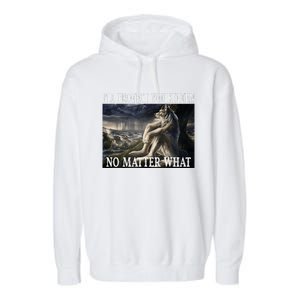 Sitting Wolf Literally Me Werewolf Ripping Meme Alpha Wolf Garment-Dyed Fleece Hoodie