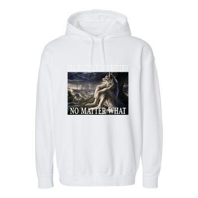 Sitting Wolf Literally Me Werewolf Ripping Meme Alpha Wolf Garment-Dyed Fleece Hoodie