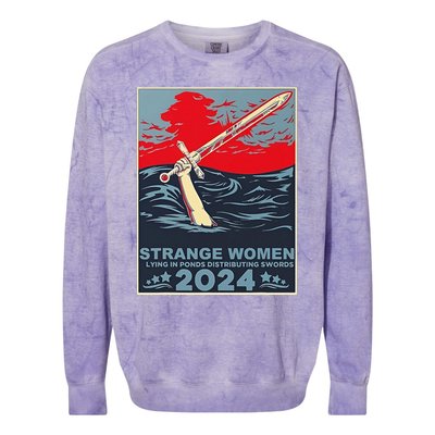 Strange Women Lying In Ponds 2024 Colorblast Crewneck Sweatshirt