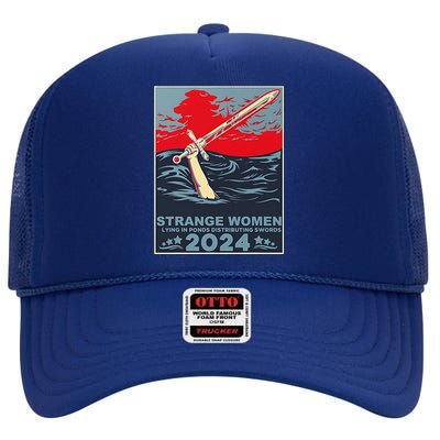 Strange Women Lying In Ponds 2024 High Crown Mesh Back Trucker Hat