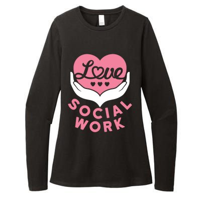 Social Worker Love Social Work Lcsw Heart Gift Funny Gift Womens CVC Long Sleeve Shirt