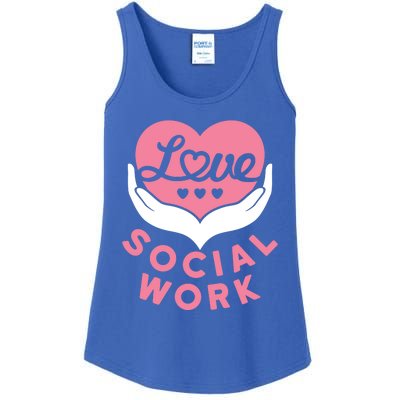 Social Worker Love Social Work Lcsw Heart Gift Funny Gift Ladies Essential Tank