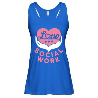 Social Worker Love Social Work Lcsw Heart Gift Funny Gift Ladies Essential Flowy Tank