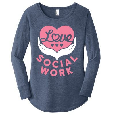 Social Worker Love Social Work Lcsw Heart Gift Funny Gift Women's Perfect Tri Tunic Long Sleeve Shirt