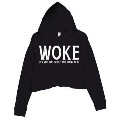 Stay Woke Liberal Crop Fleece Hoodie