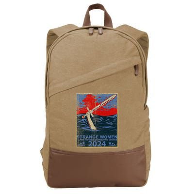 Strange Women Lying In Ponds Distributing Swords Cotton Canvas Backpack