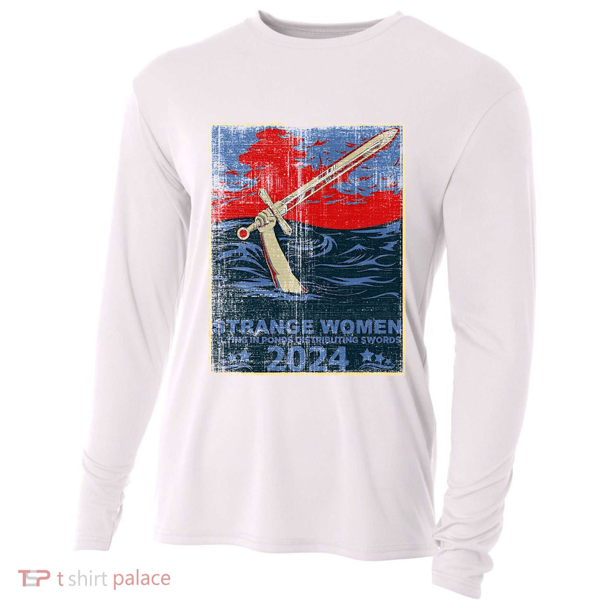 Strange Women Lying In Ponds Distributing Swords Cooling Performance Long Sleeve Crew