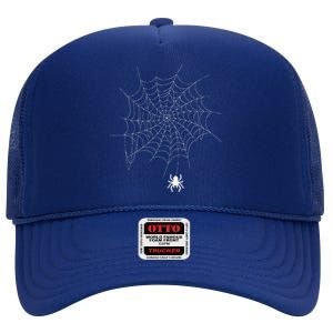 Spider Web Lazy DIY Halloween Costume Spooky Insect High Crown Mesh Back Trucker Hat