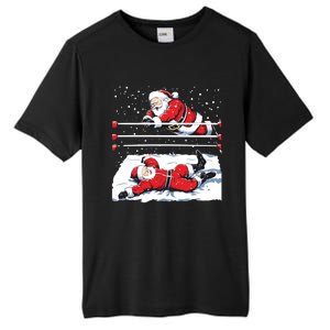 Santa Wrestling Lover Wrestler Christmas Xmas Pajama Gift Tall Fusion ChromaSoft Performance T-Shirt