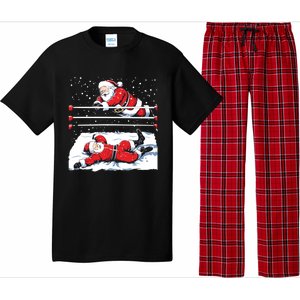 Santa Wrestling Lover Wrestler Christmas Xmas Pajama Gift Pajama Set