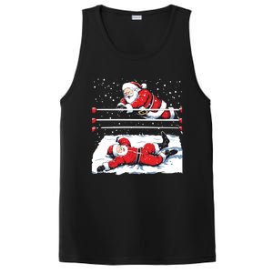 Santa Wrestling Lover Wrestler Christmas Xmas Pajama Gift PosiCharge Competitor Tank