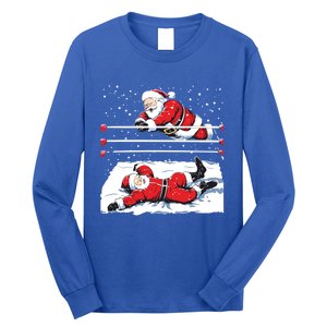 Santa Wrestling Lover Wrestler Christmas Xmas Pajama Gift Long Sleeve Shirt