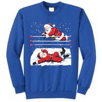 Santa Wrestling Lover Wrestler Christmas Xmas Pajama Gift Sweatshirt