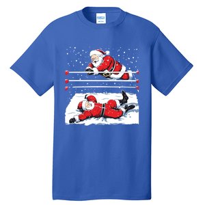 Santa Wrestling Lover Wrestler Christmas Xmas Pajama Gift Tall T-Shirt