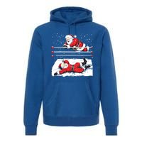 Santa Wrestling Lover Wrestler Christmas Xmas Pajama Gift Premium Hoodie