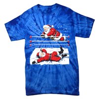 Santa Wrestling Lover Wrestler Christmas Xmas Pajama Gift Tie-Dye T-Shirt