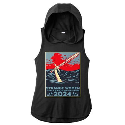 Strange Women Lying In Ponds Distributing Swords Ladies PosiCharge Tri-Blend Wicking Draft Hoodie Tank