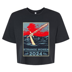 Strange Women Lying In Ponds Distributing Swords Bella+Canvas Jersey Crop Tee