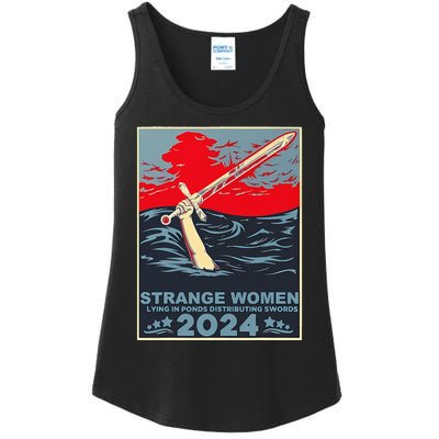 Strange Women Lying In Ponds Distributing Swords Ladies Essential Tank