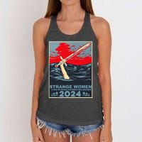 Strange Women Lying In Ponds Distributing Swords Women's Knotted Racerback Tank