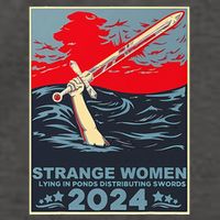 Strange Women Lying In Ponds Distributing Swords Vector Backpack