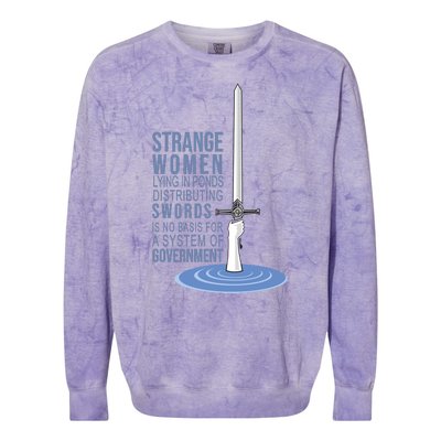 Strange Women Lying In Ponds Distributing Swords Colorblast Crewneck Sweatshirt