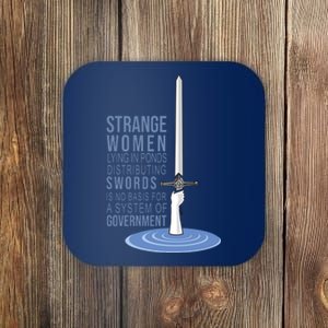 Strange Women Lying In Ponds Distributing Swords Coaster