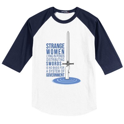 Strange Women Lying In Ponds Distributing Swords Baseball Sleeve Shirt