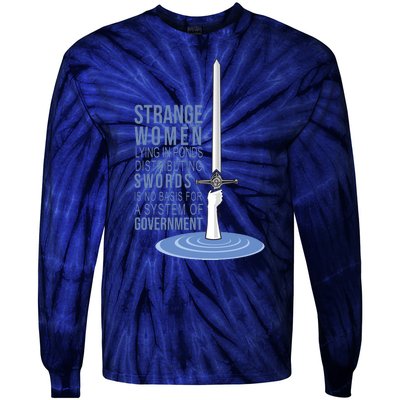 Strange Women Lying In Ponds Distributing Swords Tie-Dye Long Sleeve Shirt