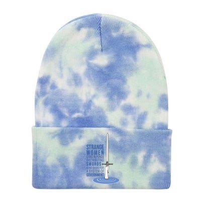 Strange Women Lying In Ponds Distributing Swords Tie Dye 12in Knit Beanie