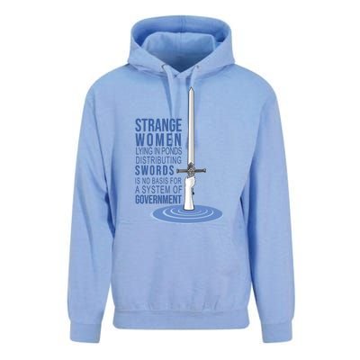 Strange Women Lying In Ponds Distributing Swords Unisex Surf Hoodie