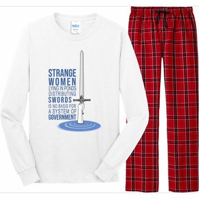 Strange Women Lying In Ponds Distributing Swords Long Sleeve Pajama Set