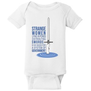 Strange Women Lying In Ponds Distributing Swords Baby Bodysuit