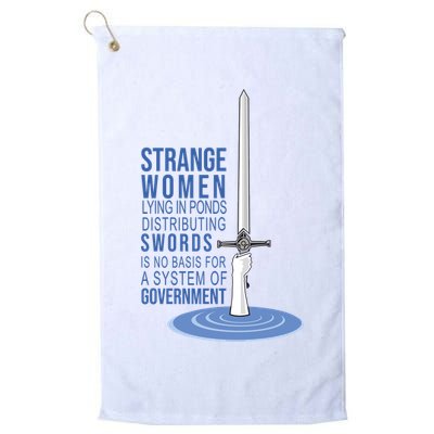 Strange Women Lying In Ponds Distributing Swords Golf Towel