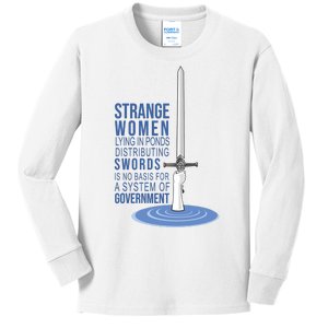 Strange Women Lying In Ponds Distributing Swords Kids Long Sleeve Shirt