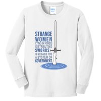 Strange Women Lying In Ponds Distributing Swords Kids Long Sleeve Shirt