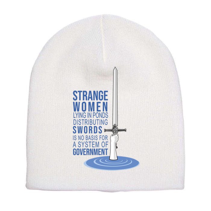 Strange Women Lying In Ponds Distributing Swords Short Acrylic Beanie